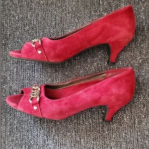 Red Aerosoles Peeptoe Shoes 9M